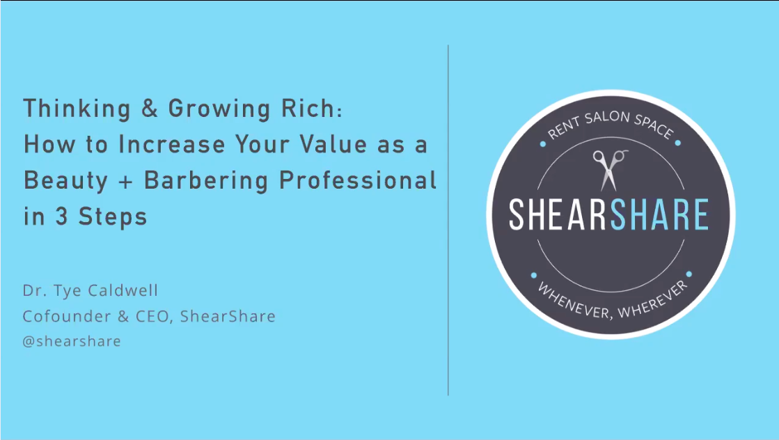 WEBINAR Thinking and Growing Rich ShearShare The 1 Salon and Booth Rental App